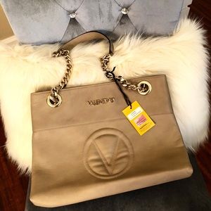 ✨ Mario Valentino Leather Tote Bag (Taupe) *NEW*